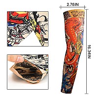 Yariew 6Pcs Temporary Tattoo Sleeves For Men Fake Tattoos Sleeves To Cover Arms Sun Protection Sleeves Tattoo Sleeve Covers Tat