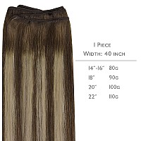 Wennalife Sew In Hair Extensions Real Human Hair 20 Inch 100G Balayage Chocolate Brown To Honey Blonde Machine Weft Hair Extens