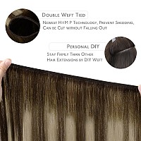 Wennalife Sew In Hair Extensions Real Human Hair 20 Inch 100G Balayage Chocolate Brown To Honey Blonde Machine Weft Hair Extens