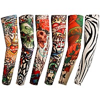 Yariew 6Pcs Temporary Tattoo Sleeves For Menfake Tattoos Sleeves To Cover Arms Sun Protection Sleeves Tattoo Sleeve Covers Tatt