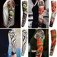 Yariew 6Pcs Temporary Tattoo Sleeves For Menfake Tattoos Sleeves To Cover Arms Sun Protection Sleeves Tattoo Sleeve Covers Tatt