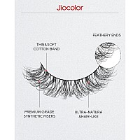 Jiocolor Natural False Eyelashes Wispy Lashes 3D Fluffy Lashes Natural Look Faux Mink Lashes Baby Curl Eyelashes Strip Fake Eyel