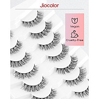 Jiocolor Natural False Eyelashes Wispy Lashes 3D Fluffy Lashes Natural Look Faux Mink Lashes Baby Curl Eyelashes Strip Fake Eyel