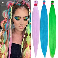 Colors Braiding Hair Pre Stretched 28 Inches 3 Bundles Extensions Kanekalon Synthetic Hair Three Color Mix Diy Combinations