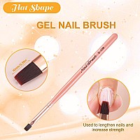 Inenk Pink Nail Art Clean Up Brushes For Cleaning Polish Mistakes On The Cuticles Acetone Resistant Nail Brush Fingernail Clea