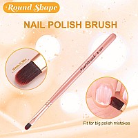 Inenk Pink Nail Art Clean Up Brushes For Cleaning Polish Mistakes On The Cuticles Acetone Resistant Nail Brush Fingernail Clea