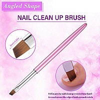 Inenk Metal Purple Nail Art Clean Up Brushes For Cleaning Polish Mistakes On The Cuticles Acetone Resistant Nail Brush Fingern