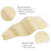 Wennalife Clip In Hair Extensions 150G 20 Inch 9Pcs Bleach Blonde Human Hair Extensions Thicker Clip In Hair Extensions Real Hu