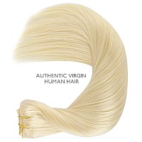 Wennalife Clip In Hair Extensions 150G 20 Inch 9Pcs Bleach Blonde Human Hair Extensions Thicker Clip In Hair Extensions Real Hu