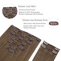 Wennalife Clip In Hair Extensions 150G 18 Inch 9Pcs Light Ash Brown Human Hair Extensions Thicker Clip In Hair Extensions Real