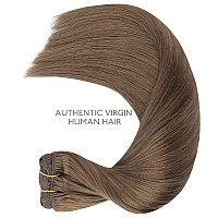 Wennalife Clip In Hair Extensions 150G 18 Inch 9Pcs Light Ash Brown Human Hair Extensions Thicker Clip In Hair Extensions Real