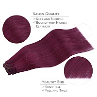 Wennalife Clip In Hair Extensions 150G 16 Inch 9Pcs Light Burgundy Human Hair Extensions Thicker Clip In Hair Extensions Real H