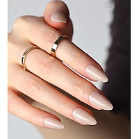 Morily 30Pcs Press On Nails Short Nude Almond Fake Nails In 15 Sizes Glossy Reusable False Nails Solid Color Full Cover Stick O