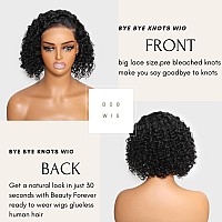 Beauty Forever 10Inch Curly Glueless Wigs Human Hair 7X5 Bye Bye Knots Wear And Go Bob Wig Pre Plucked Pre Cut Hd Lace Short Cur