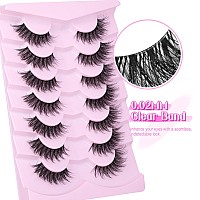 Half Lashes Wispy Eyelashes Natural Look 34 Lashes Corner Lashes Clear Band False Lash Strips 3D Fluffy Eye Lashes Pack 7 Pairs