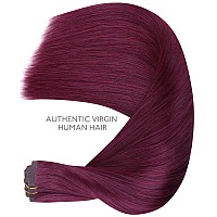 Wennalife Seamless Clip In Hair Extensions Human Hair 16 Inch 130G 7Pcs Light Burgundy Real Hair Extensions Clip In Human Hair