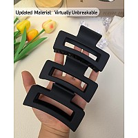 Nalodu 4 Inch Square Wider Black Claw Clips 105 Cm Bendable Strong Hold Rectangle Large Hair Clips For Thin And Thick Long Cur