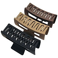 Nalodu 4 Inch Square Wider Claw Clips 105 Cm Bendable Rectangle Large Hair Clips For Thin And Thick Long Curly Hair Matte Big