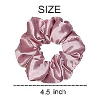 Sufermoe 12 Pcs Satin Silk Hair Scrunchies 45 Inch Purple Pink Hair Ties For Women And Girls