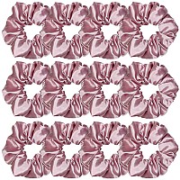 Sufermoe 12 Pcs Satin Silk Hair Scrunchies 45 Inch Purple Pink Hair Ties For Women And Girls