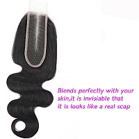 Selina Lace Closure 10 Inch Brazilian Body Wave Closure Free Part 2X6 Lace Closure Unprocessed Human Hair Natural Black Color Vi