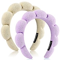 Ztomine Spa Headbands Set Of 2 Terry Cloth Headband For Washing Face Or Facial Puffy Makeup Headbands For Face Washing Mask