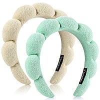 Ztomine Spa Headbands Set Of 2 Terry Cloth Headband Face Wash Headband Combo Pack Puffy Makeup Headbands For Face Washing M