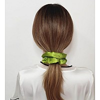 12 Pcs Satin Silk Scrunchies Soft Ties Fashion Bands Hair Bow Ropes Elastic Bracelet Ponytail Holders Hair Accessories For Women