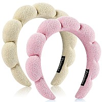 Ztomine Headband Set Of 2 Terry Cloth Spa Headbands For Washing Face Or Facial Puffy Makeup Headbands For Face Washing Mask