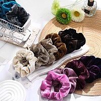 Bememo 28 Count Velvet Hair Ties Soft Hair Bands Hair Accessories Cute Colors Elastic Hair Scrunchies For Women Girls Hair Ca