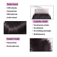 Straight Lace Closure Human Hair 4X4 Free Part Lace Closure 100 Unprocessed Brazilian Virgin Human Hair Extensions 150 Density