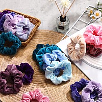 Bememo 28 Velvet Hair Scrunchies Soft Ponytail Holders In Cute Colors Hair Accessories And Party Favors For Teens Women Girls