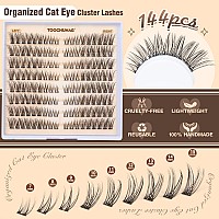 Cat Eye Lash Extension Kit Natural Diy Eyelash Extension Kit Wispy Lash Clusters Kit Individual Lashes With Lash Bond And Seal A