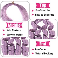 Unionbeauty French Curl Braiding Hair Light Purple 22 Inch French Curly Braiding Hair 2 Packs Crochet Braids Pre Stretched Braid