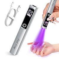 Mlogiroa Uv Light For Nails Handheld Mini Uv Nail Lamp Portable Uv Lamp For Gel Nails 3W Rechargeable Nail Dryer With Display