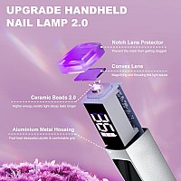 Mlogiroa Uv Light For Nails Handheld Mini Uv Nail Lamp Portable Uv Lamp For Gel Nails 3W Rechargeable Nail Dryer With Display