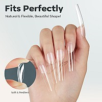 Modelones Xxl Square Nail Tips Preshaped Full Cover Long Fake Nails Soft Gel Acrylic Nail Tips Nail Extension False Gel X Nail