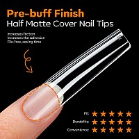 Modelones Xxl Square Nail Tips Preshaped Full Cover Long Fake Nails Soft Gel Acrylic Nail Tips Nail Extension False Gel X Nail