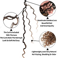 Goddess Locs Crochet Hair Brown 14 Inch 7 Packs Faux Locs Crochet Hair Soft Crochet Locs Boho Locs Crochet Hair Synthetic Hippie