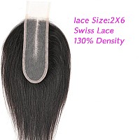 Selina Lace Closure 2X6 Closure Brazilian Straight Lace Closure Lace Closure Human Hair Lace Closure Free Part Natural Hair Colo