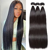 Luxediva 20 22 24 Inch 3 Bundles Hair Extensions Straight Weave Brazilian Hair Bundles 100 Unprocessed Virgin Brazilian Human