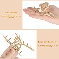 Lukacy 6 Pack Large Metal Hair Claw Clips 4 Inch Perfect Big Gold Jaw Hair Clamps For Women And Thinner Thick Hair Stylings