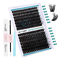 Gemerry Lash Extension Kit Lash Clusters Kit 3D Effect Diy Lash Extension Kit With 280Pcs Fluffy Eyelash Clusters Lash Bond And