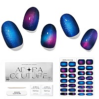 Adora Couture Semi Cured Gel Nail Strips 20Pcs Velvet Cateye Purple Blue Red Nail Stickers Gel Nail Stickers With Uv Light Req