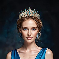 Kamirola Tiara For Women Crystal Queen Crowns Rhinestone Princess Tiaras Royal Hair Accessories Perfect For Birthdaypromdec