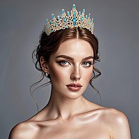 Kamirola Tiara For Women Crystal Queen Crowns Rhinestone Princess Tiaras Royal Hair Accessories Perfect For Birthdaypromdec