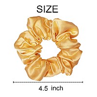 Sufermoe 12 Pcs Satin Silk Hair Scrunchies Yellow 45 Inch Soft Hair Ties For Women And Girls Versatile Hair Accessories For P