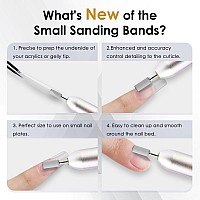 Upgradeddepvko 120Pcs Small Sanding Bands For Nail Drills With 2Pcs 31Mm Mandrel Nail Drill Bits 120 Medium Grit Nail File S