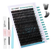 Gemerry Lash Extension Kit Lash Clusters Kit 3D Effect Diy Lash Extension Kit With 280Pcs Fluffy Eyelash Clusters Lash Bond And