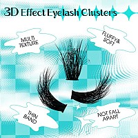 Gemerry Lash Extension Kit Lash Clusters Kit 3D Effect Diy Lash Extension Kit With 280Pcs Fluffy Eyelash Clusters Lash Bond And